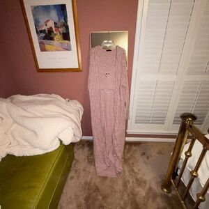 Forever 21 Pink Cable Knit Cardigan